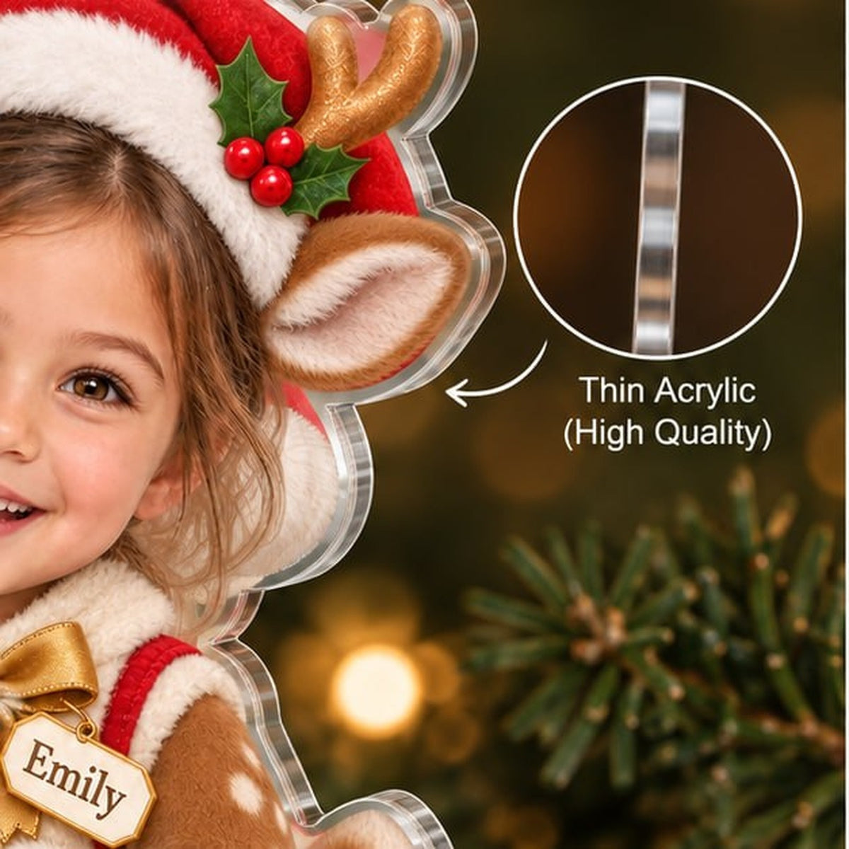 Personalized Christmas Reindeer Girl Ornament - image 5 | Jolliboo