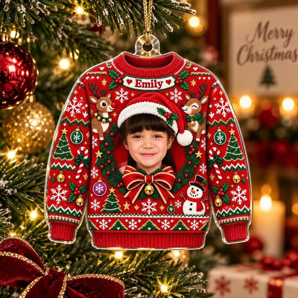 Personalized Christmas Sweater Photo Ornament - image 1 | Jolliboo