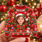 Personalized Christmas Sweater Photo Ornament - image 5 | Jolliboo