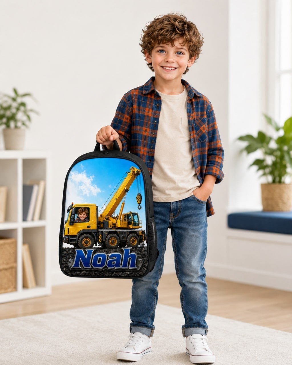 Personalized Construction Crane Truck Backpack - personalized product image 3 | Jolliboo