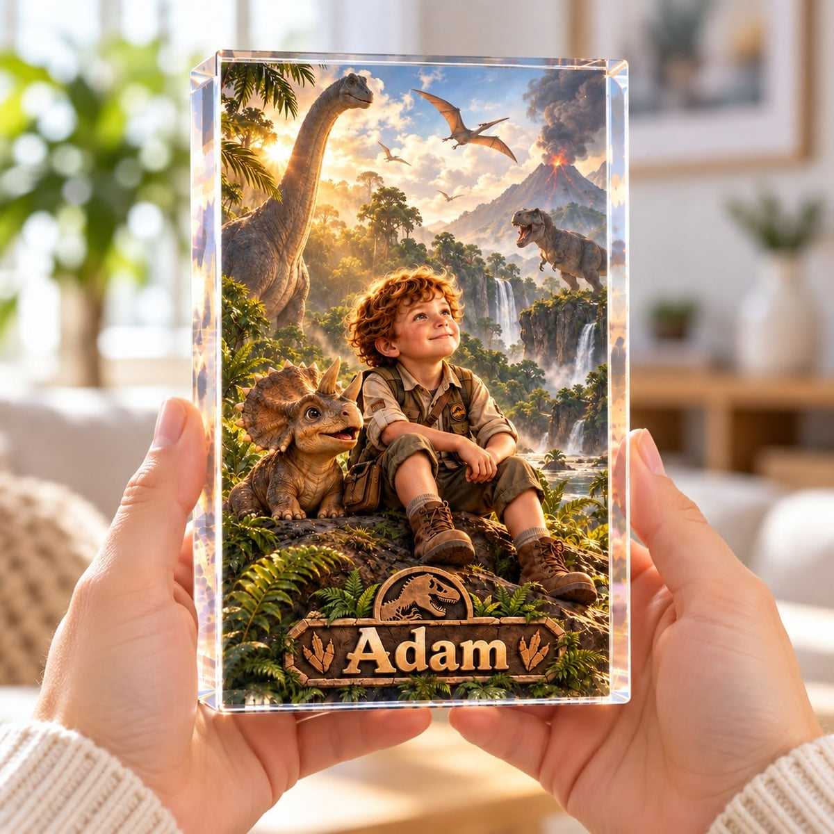 Personalized Dinosaur Adventure Acrylic Block - image 2 | Jolliboo