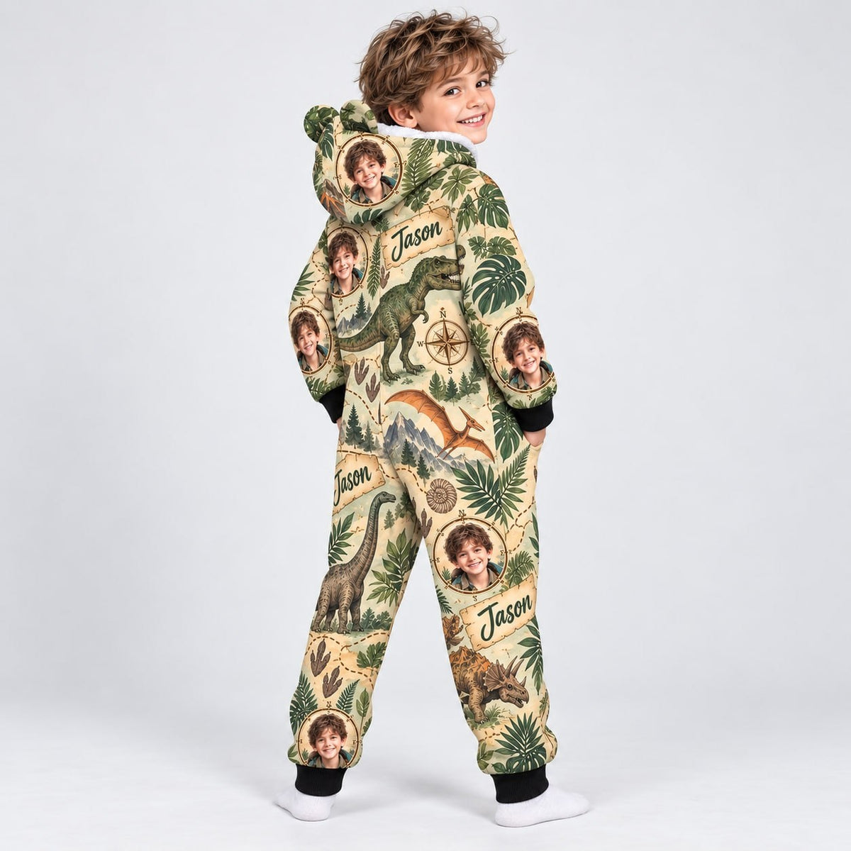Personalized Dinosaur Explorer Pyjama Suit - image 2 | Jolliboo