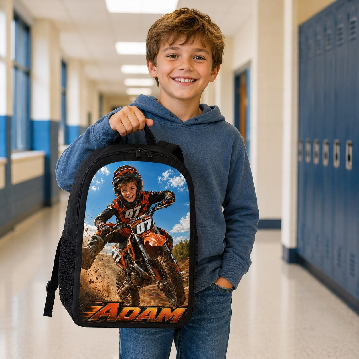 Personalized Dirt Bike Rider Backpack - image 3 | Jolliboo