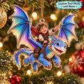 Personalized Dragon Riding Boy Christmas Ornament - image 1 | Jolliboo