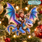 Personalized Dragon Riding Boy Christmas Ornament - image 1 | Jolliboo
