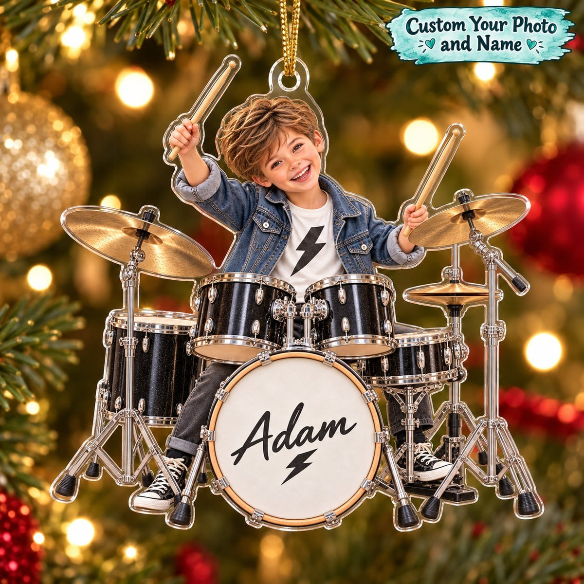Personalized Drummer Boy Christmas Ornament - image 1 | Jolliboo