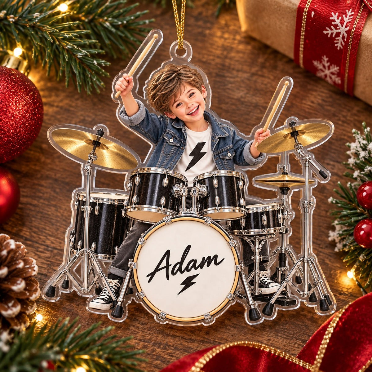 Personalized Drummer Boy Christmas Ornament - image 2 | Jolliboo