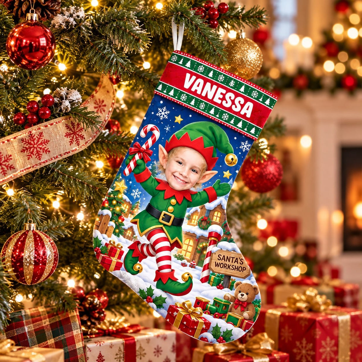 Personalized Elf Christmas Stocking - image 4 | Jolliboo