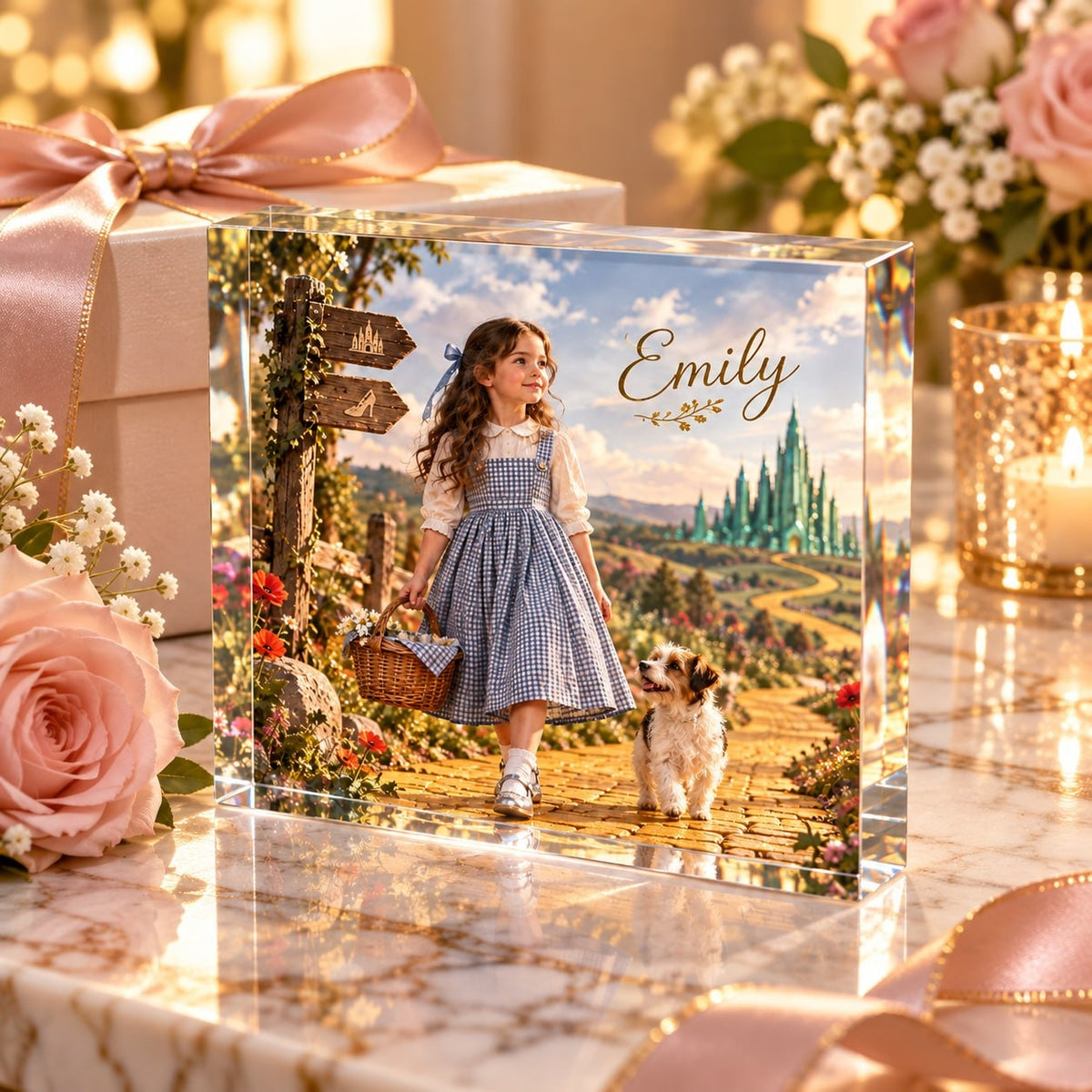 Personalized Emerald Road Acrylic Block - image 4 | Jolliboo