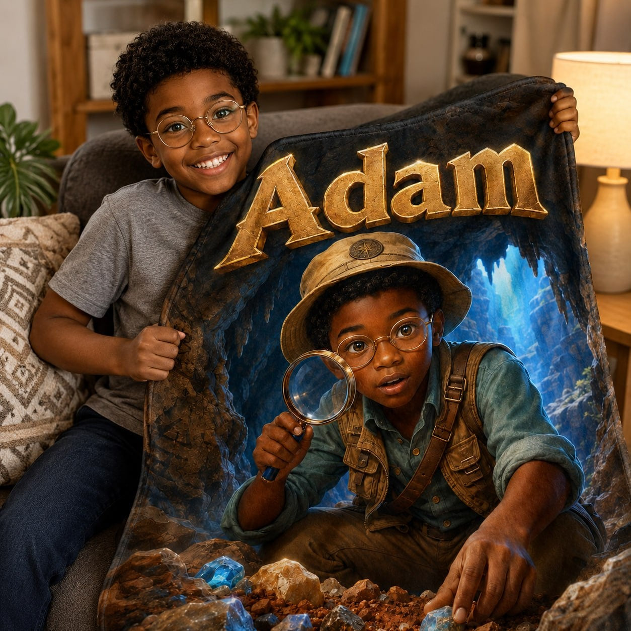 Personalized Explorer Boy Blanket - image 4 | Jolliboo