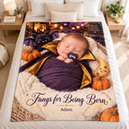 Personalized Fangs for Being Born Baby Vampire Halloween Blanket - image 3 | Jolliboo
