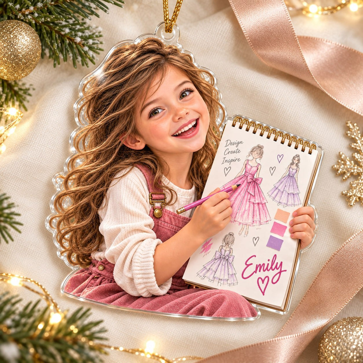 Personalized Fashion Designer Girl Christmas Ornament - image 2 | Jolliboo