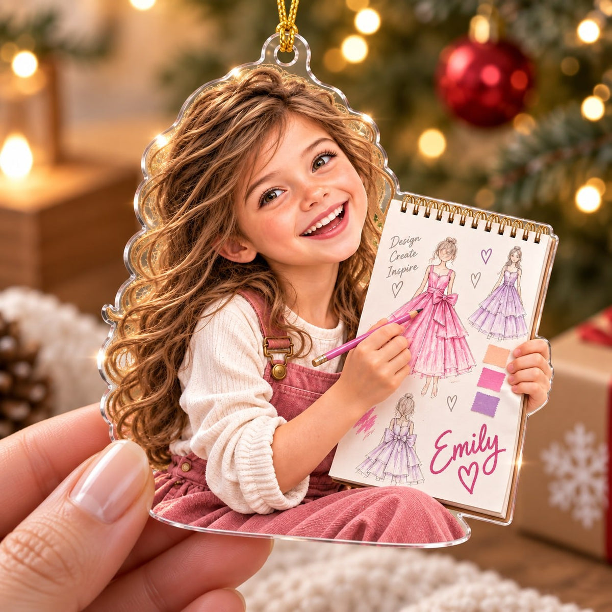 Personalized Fashion Designer Girl Christmas Ornament - image 4 | Jolliboo