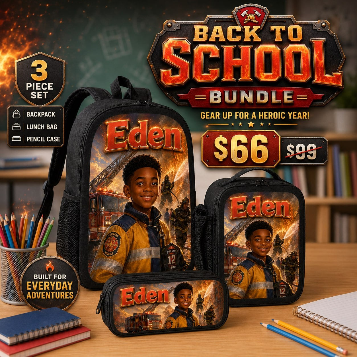 Personalized Firefighter Backpack - image 6 | Jolliboo