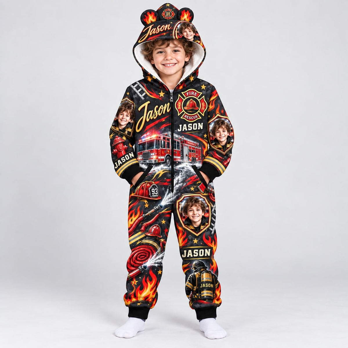 Personalized Firefighter Rescue Pyjama Suit - image 1 | Jolliboo