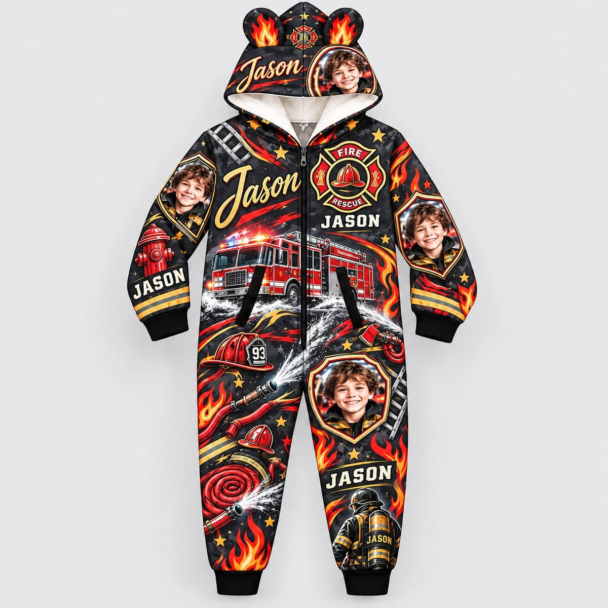 Personalized Firefighter Rescue Pyjama Suit - image 2 | Jolliboo