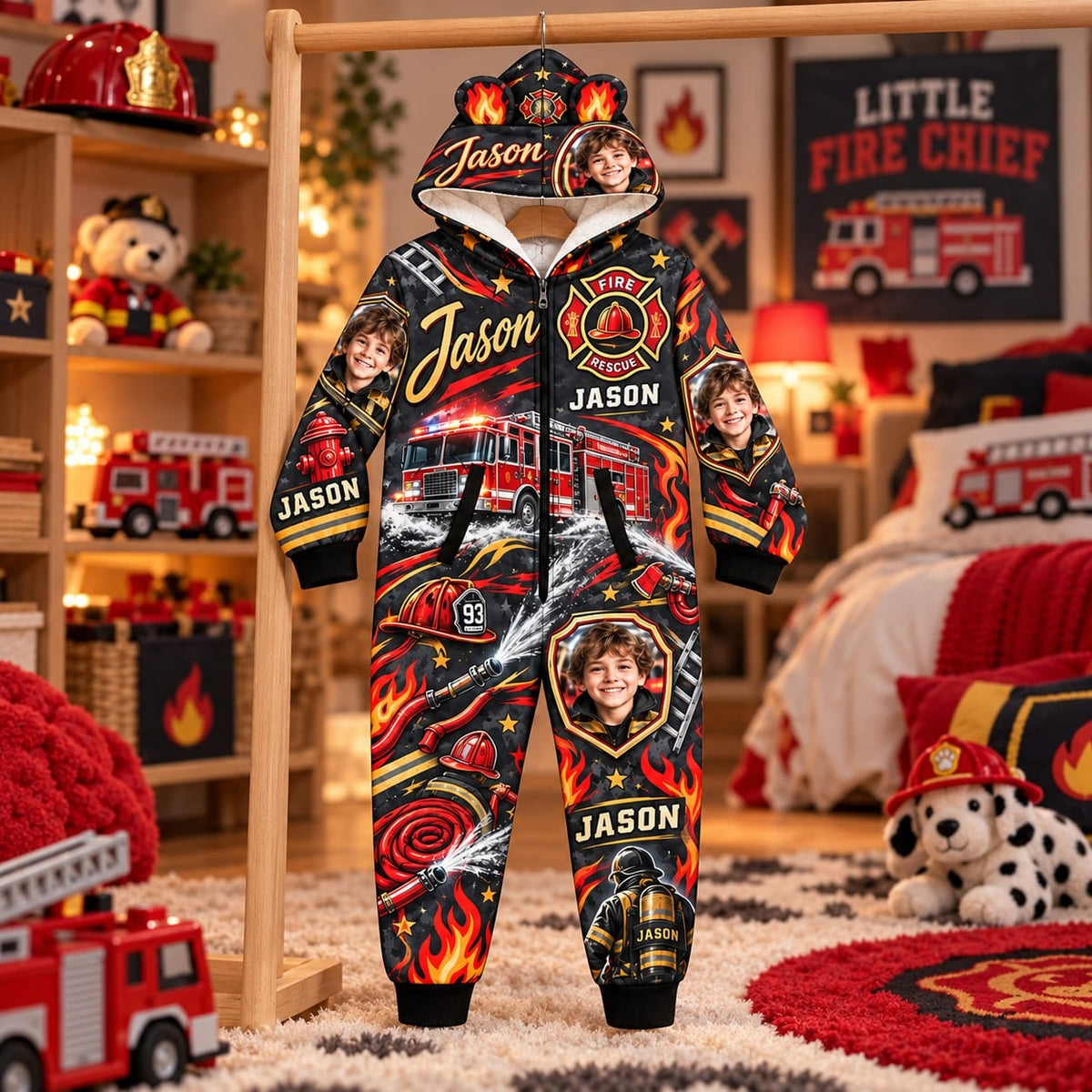 Personalized Firefighter Rescue Pyjama Suit - image 5 | Jolliboo