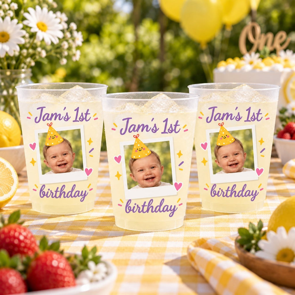 Personalized First Birthday Lemonade Photo Cup - image 3 | Jolliboo
