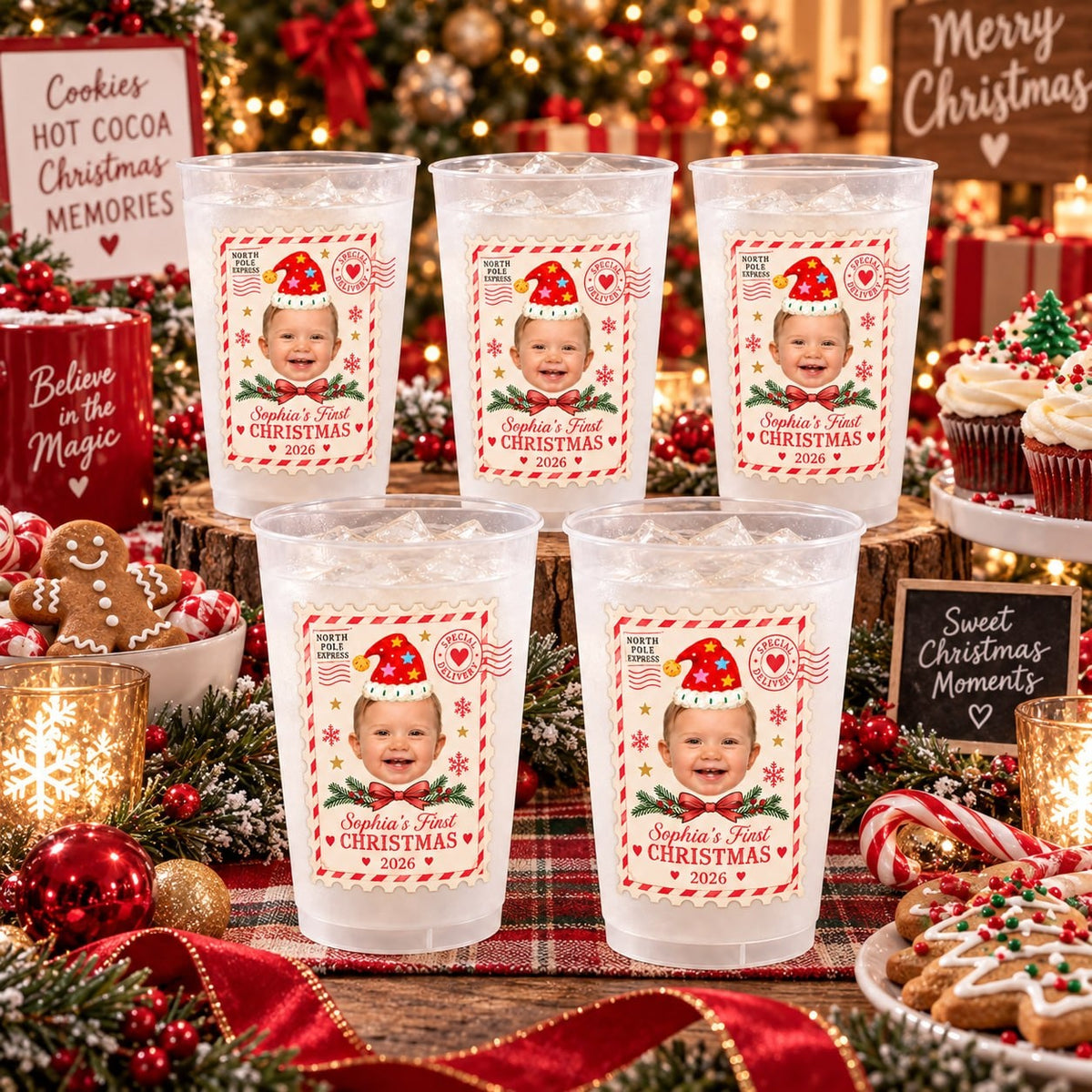 Personalized First Christmas Photo Cup - image 3 | Jolliboo
