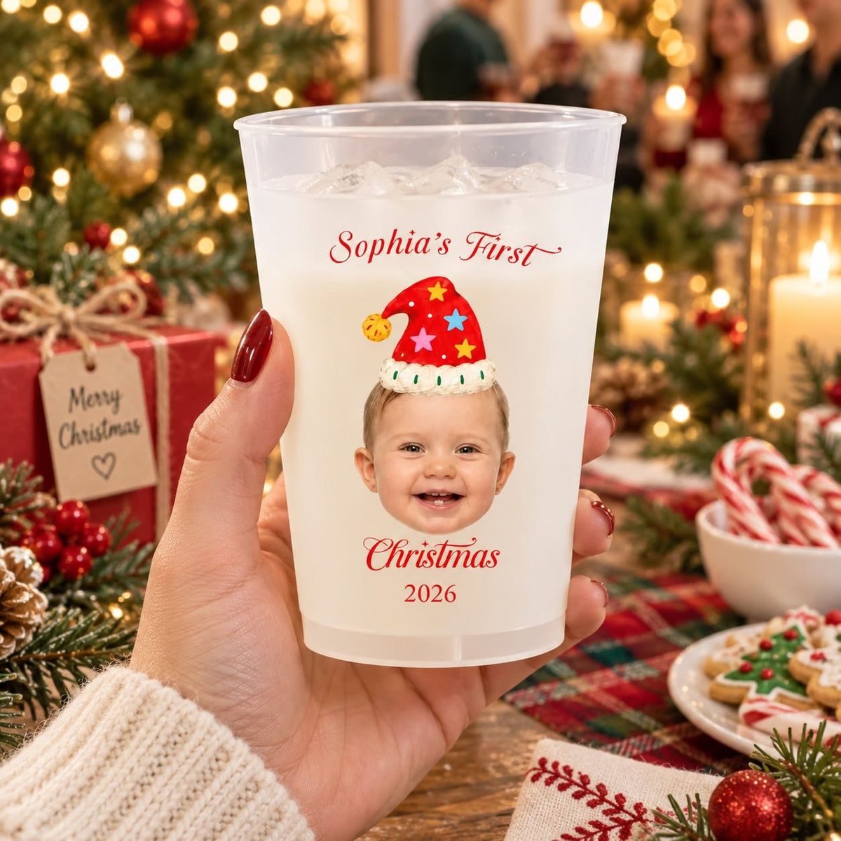 Personalized First Christmas Photo Cup - image 2 | Jolliboo