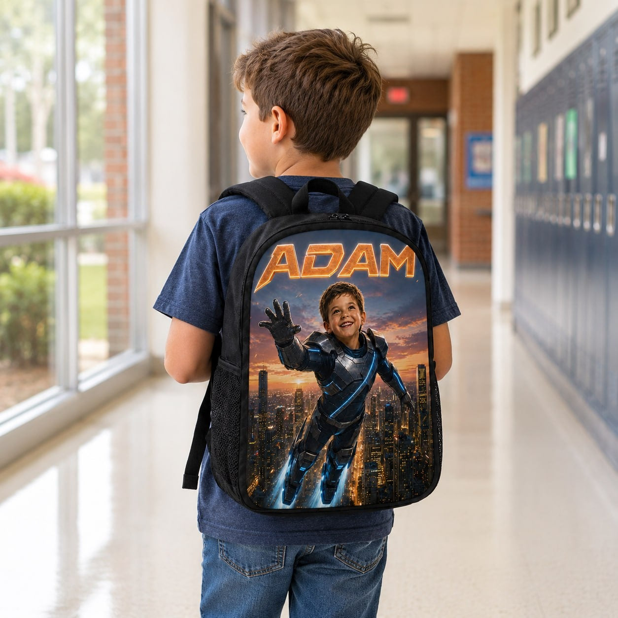 Personalized Flying Super Hero Backpack - image 4 | Jolliboo