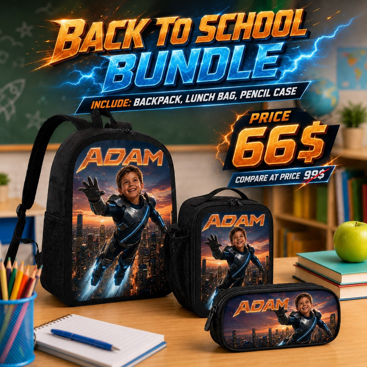 Personalized Flying Super Hero Backpack - image 5 | Jolliboo