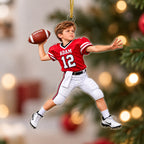 Personalized Football Boy Christmas Ornament - image 3 | Jolliboo