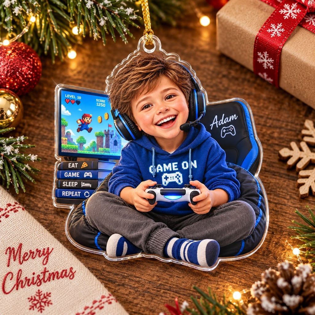 Personalized Gamer Boy Christmas Ornament - image 3 | Jolliboo
