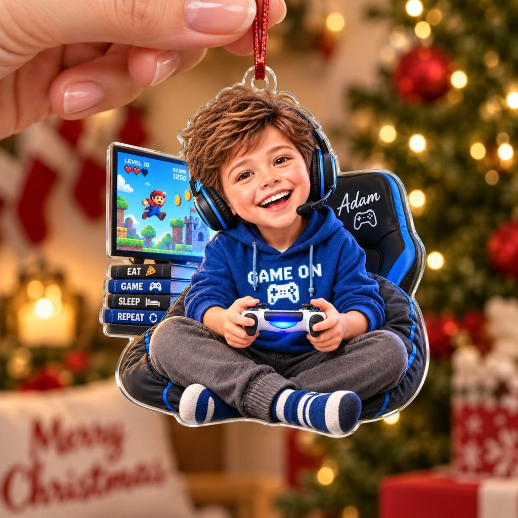 Personalized Gamer Boy Christmas Ornament - image 4 | Jolliboo