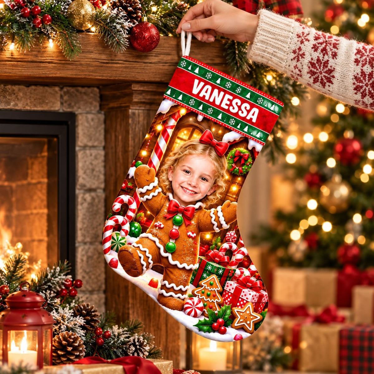 Personalized Gingerbread Christmas Stocking - image 4 | Jolliboo