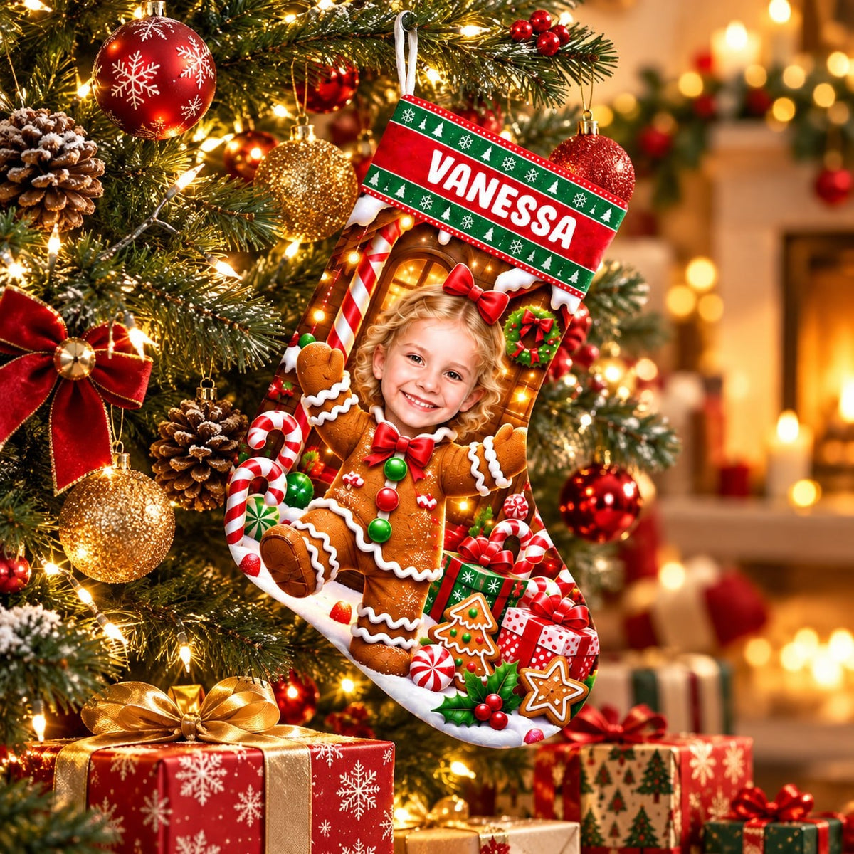 Personalized Gingerbread Christmas Stocking - image 5 | Jolliboo