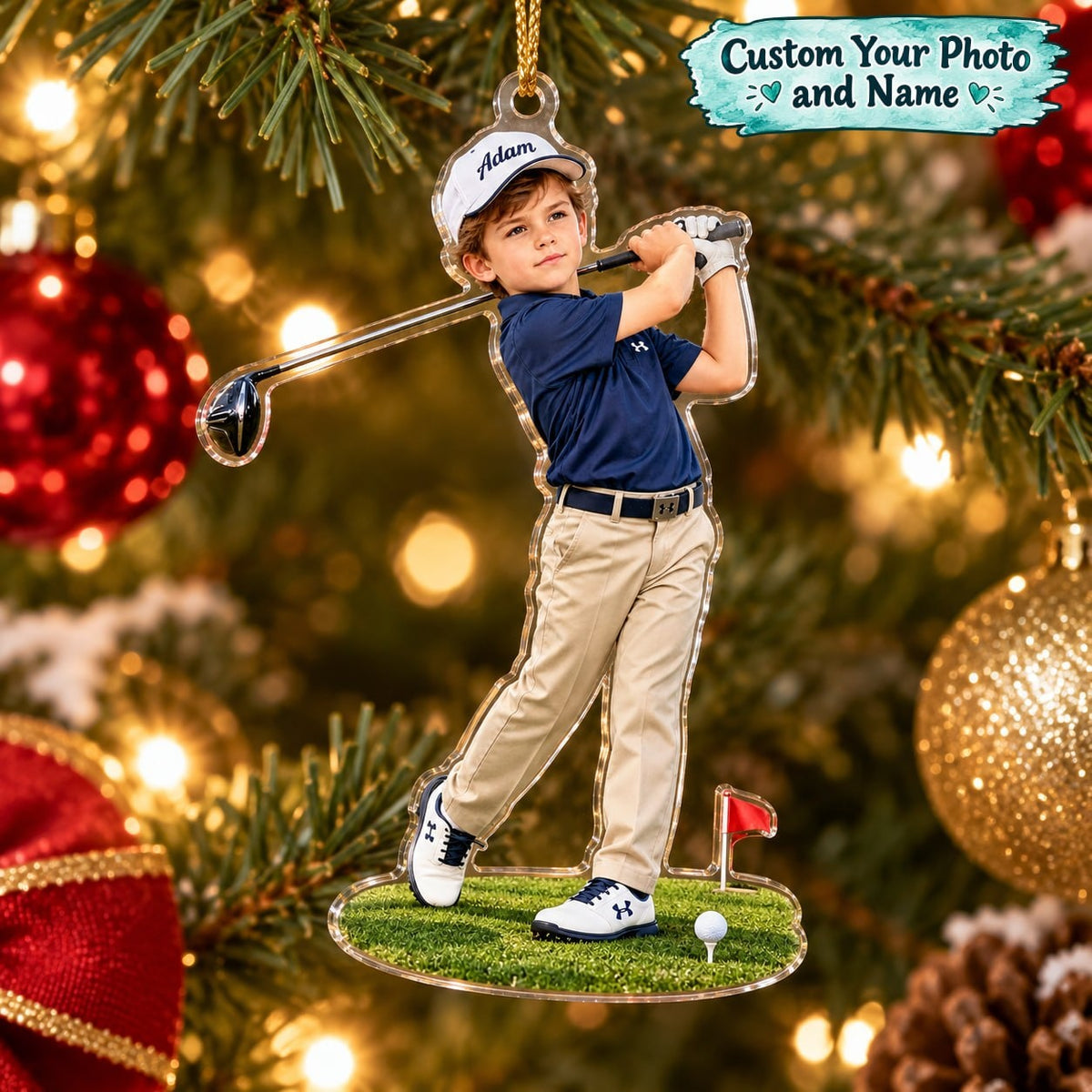 Personalized Golf Boy Christmas Ornament - image 1 | Jolliboo