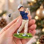 Personalized Golf Boy Christmas Ornament - image 3 | Jolliboo