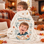 Personalized Grandparents Favorite Recipe Blanket Hoodie - product gallery image 80 | Personalized blanket hoodie for kids by Jolliboo