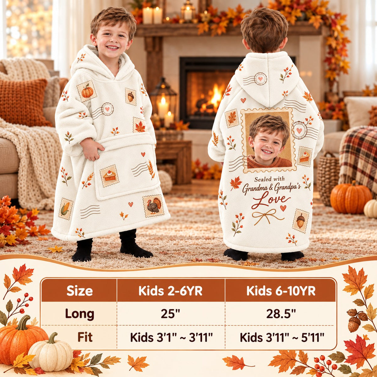Personalized Grandparents Gift Blanket Hoodie - product gallery image 33 | Personalized blanket hoodie for kids by Jolliboo