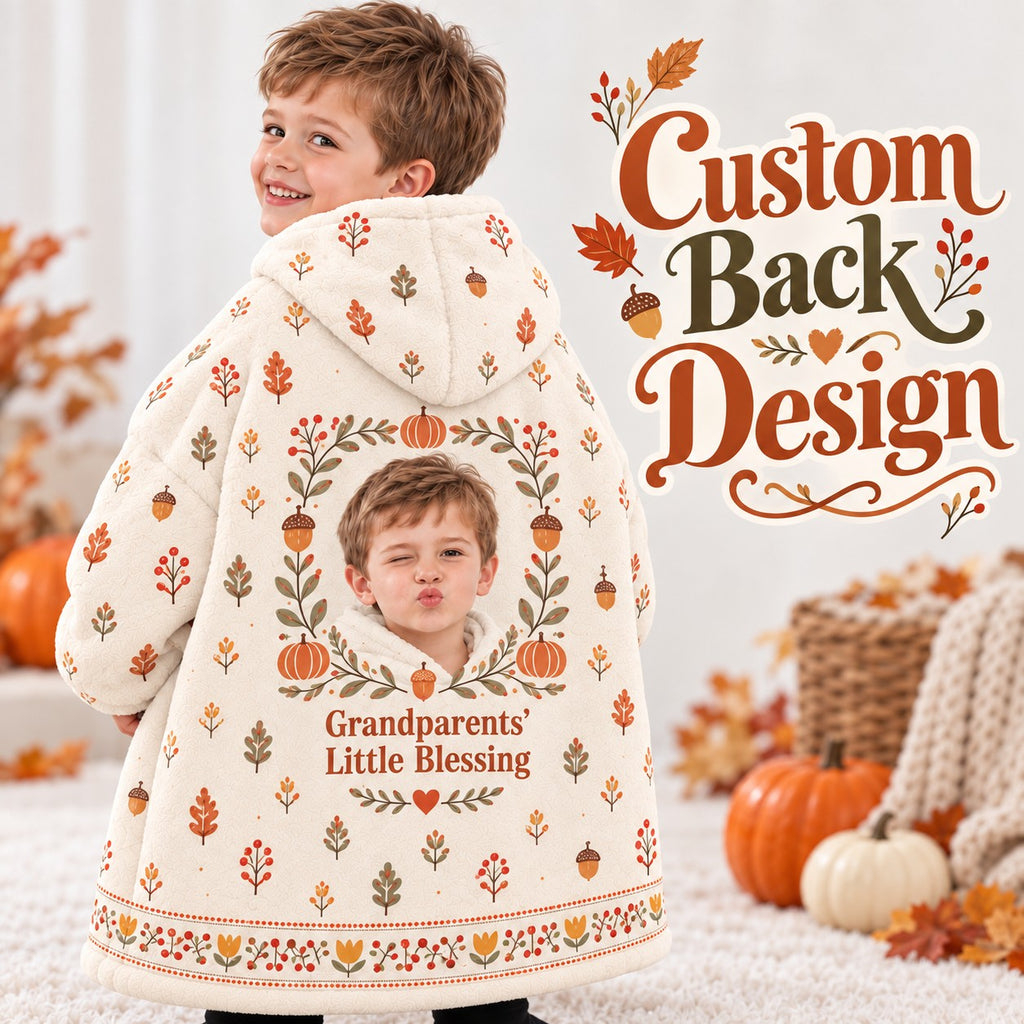 Personalized Grandparents Little Blessing Blanket Hoodie - product gallery image 46 | Personalized blanket hoodie for kids by Jolliboo