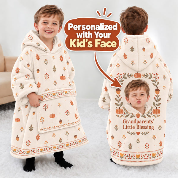 Personalized Grandparents Little Blessing Blanket Hoodie - featured hero image 8 | Personalized blanket hoodie for kids by Jolliboo