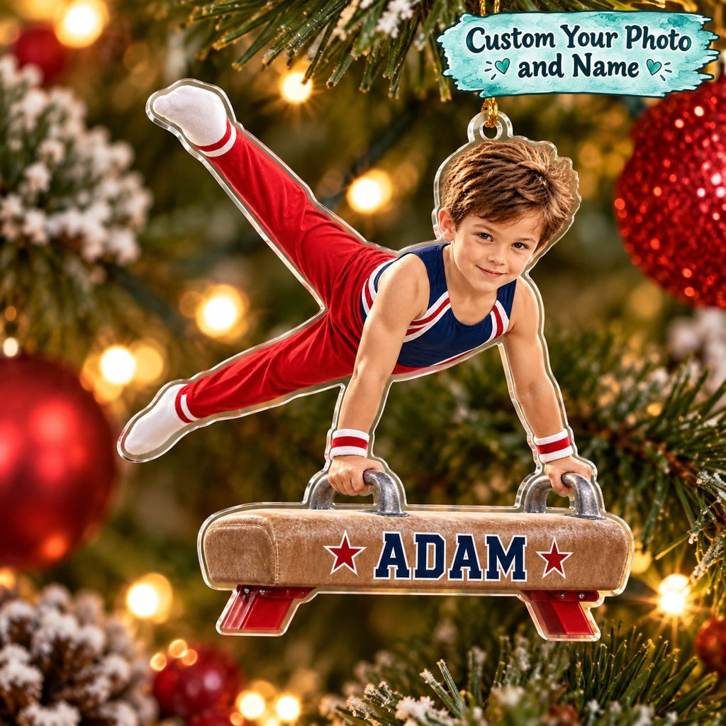 Personalized Gymnastics Boy Christmas Ornament - image 1 | Jolliboo