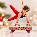 Personalized Gymnastics Boy Christmas Ornament - image 4 | Jolliboo