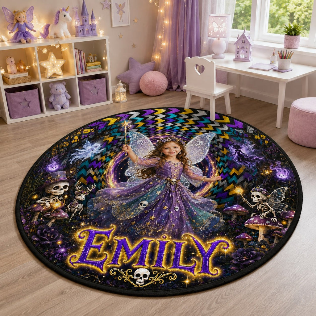 Personalized Halloween Fairy Round Rug - image 2 | Jolliboo
