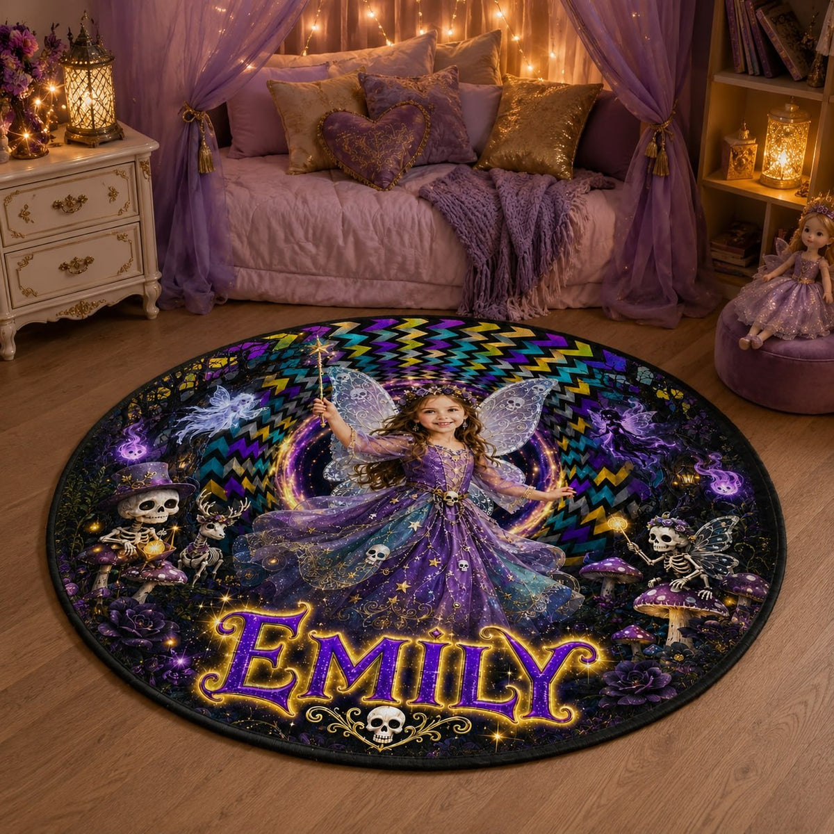 Personalized Halloween Fairy Round Rug - image 4 | Jolliboo