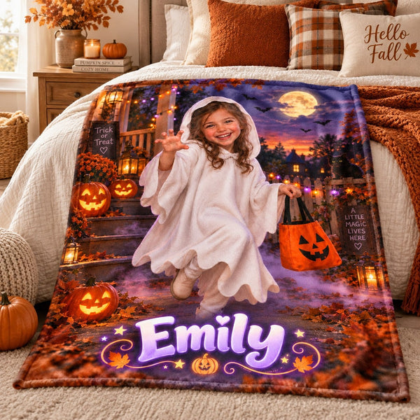 Personalized Halloween Ghost Kid Blanket - image 1 | Jolliboo