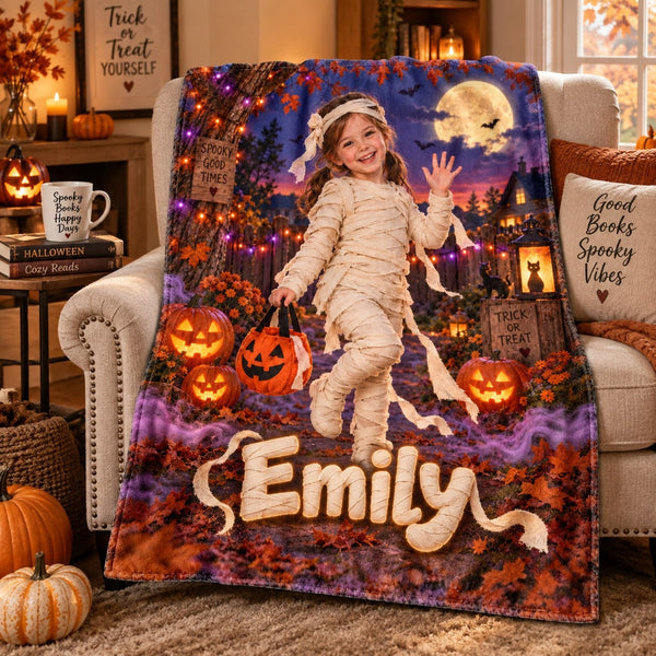Personalized Halloween Mummy Kid Blanket - image 1 | Jolliboo