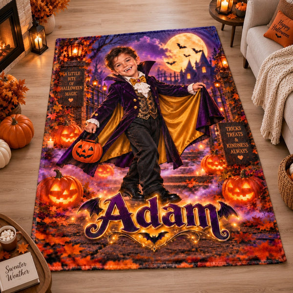 Personalized Halloween Vampire Kid Blanket - image 1 | Jolliboo
