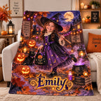 Personalized Halloween Witch Kid Blanket - image 4 | Jolliboo
