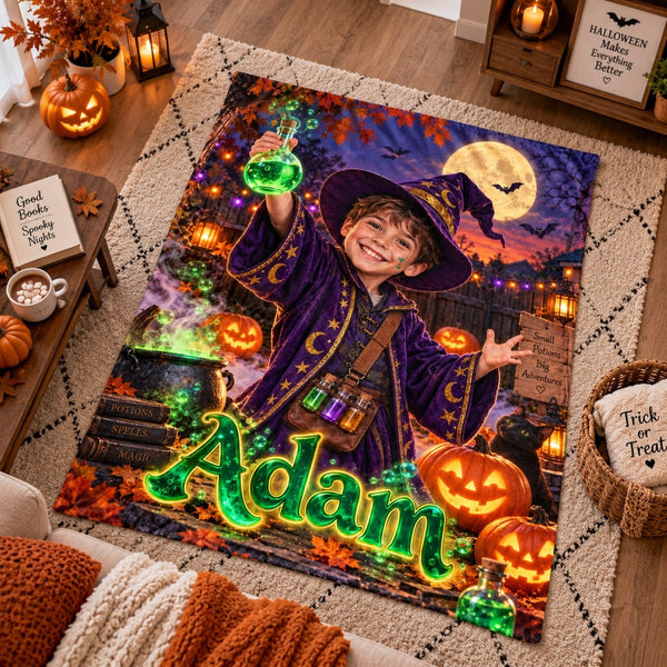 Personalized Halloween Wizard Potion Kid Blanket - image 1 | Jolliboo