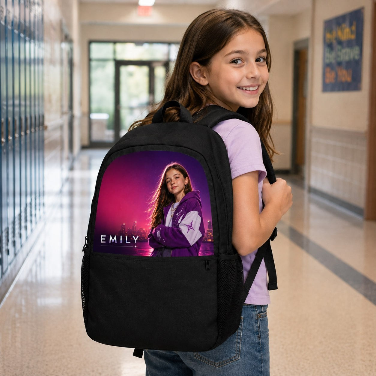 Personalized Hiphop Girl Backpack - image 3 | Jolliboo