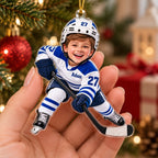Personalized Hockey Boy Christmas Ornament - image 2 | Jolliboo