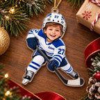 Personalized Hockey Boy Christmas Ornament - image 4 | Jolliboo