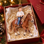 Personalized Horse Riding Boy Christmas Ornament - image 2 | Jolliboo